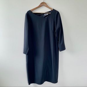 Asymmetrical Line Grey Double Lined Dress